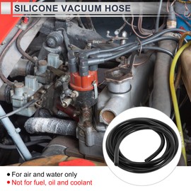 RATCHROLL 1 Pcs Universal Silicone Vacuum Tubing Hose High Temperature 5FT 1/16" 2mm ID 3mm Thickness Automotive Vacuum Line 130PSI Max Pressure Black Silicone