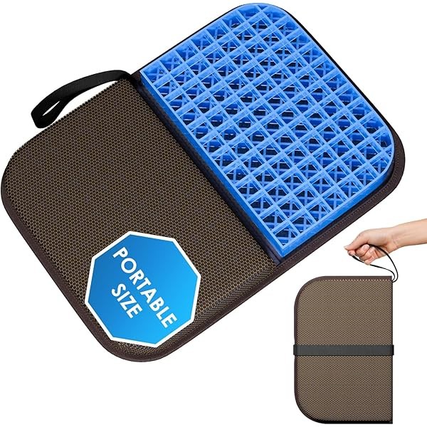 Gel Seat Cushion Portable Massage Travel Cushions, 14.5" x 10.5"