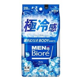 Kao Men's Biore Body Sheet, Ultra Cooling Type, 28 Pieces