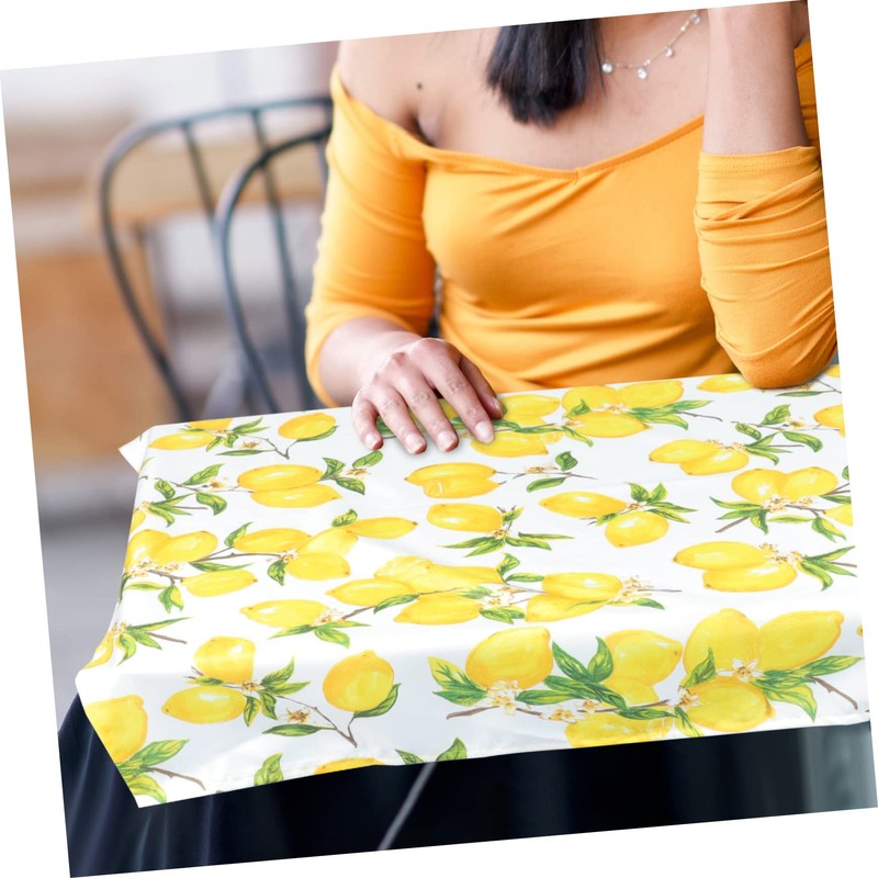 Abaodam Outdoor Tablecloth Lemon Print Summer Rectangle Easy Wash Stylish