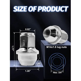 m14x1.5 Lug Nuts 24 pcs OEM Factory Wheel Lug Nuts for 2015/2016/2017/2018/2019/2020/2021 F150 Expedition Navigator Factory Chrome Wheel Lug Nuts