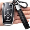 Kespevn for Ford Key Fob Cover Soft TPU with Keychain Full Protection Key Case for 2018-2025 Explorer Bronco Escape Edge Expedition F-150 Fusion Maverick Mustang Ranger Accessories 4 Button, B Black