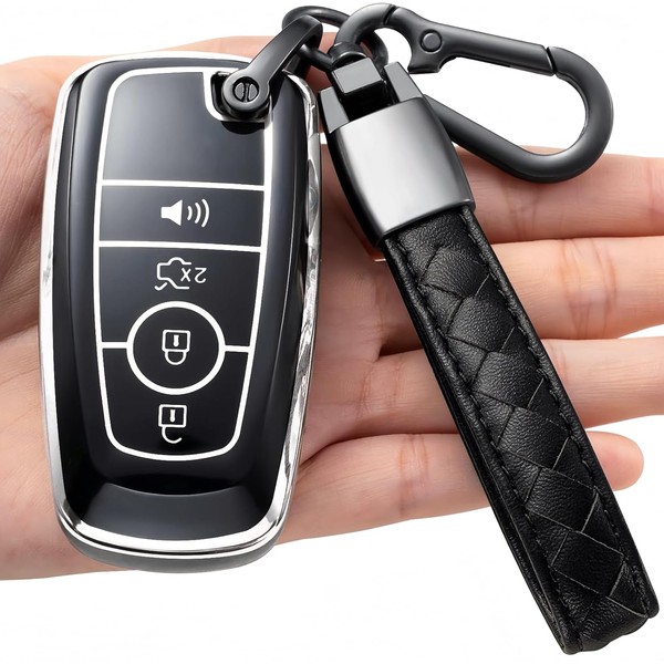 Kespevn for Ford Key Fob Cover Soft TPU with Keychain