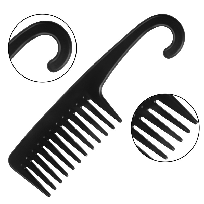 TRIXES Shower Hair Combs – 2-Pack – With Hooked Handle