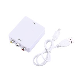 RCA to 720p/1080p High Definition Multimedia Interface, AV Audio Video Converter Adapter, Mini CVBS Composite Audio Video Converter, HD Digital to RCA Input (White)