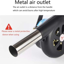 Sarini BBQ Fan Air Blower, Manual Grill Fire Starter, Outdoor Cooking BBQ Fan Portable Grill Air Blower Fast Fire Starter Bellows, for Outdoor Barbecue Picnic