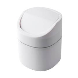 I'm so happy Tabletop Trash Can with Lid, Small, Stylish, Toilet, Washroom, Kitchen, Small Dust Box (Rotatable, White)