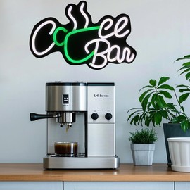 Coffee Bar Signs For Wall Decor,CoffeeBar Sign Dimmable Neon Led Signs For CoffeeBar Decor,CoffeeStation,CoffeeShop,CoffeeArea Wall Decor For Kitchen Office,CoffeeLover Gifts-Green&White