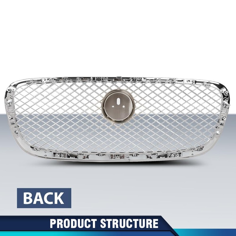 PIT66 Upper Front Mesh Grille W/Emblem Compatible with Jaguar XF