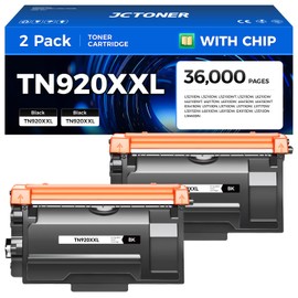 TN920XXL Toner Cartridge Super High Yield Black 2-Pack (with chip) Comatible Replacement for Brother TN920 TN920XL 920XXL Work for HL-L6210DW HL-L6210DWT HL-L5210DW HL-L5210DWT MFC-L6810DW Printer Ink