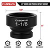 CASOMAN 1/2" Drive 1-1/8" Stubby Impact Socket Set, 6-Point, 1.1"