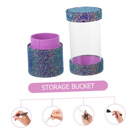 PACKOVE Sequin Makeup Brush Holder Organizer Portable Cosmetic Storage Box for Travel Elegant Glitter Design for Brushes Jewelry Accessories Stylish and Functional Beauty