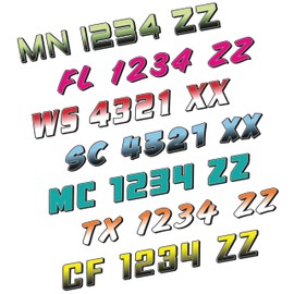 Boat Registration Numbers (Two Pack) Custom Marine Vinyl Sticker Decals X2 GR