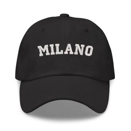 9B Milano embroidered cotton baseball cap hat-black cap, cool gift