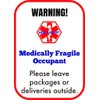 Medically Fragile Alert Safety Window Decal Set of 2