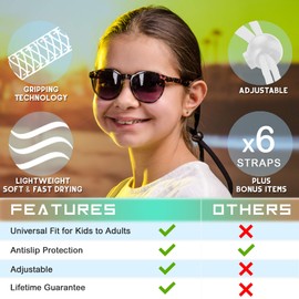 Anchor Glasses Straps Sunglasses Strap Adjustable Stretch Universal Fit for Kids to Adult Sport Eyewear Holder Retainer