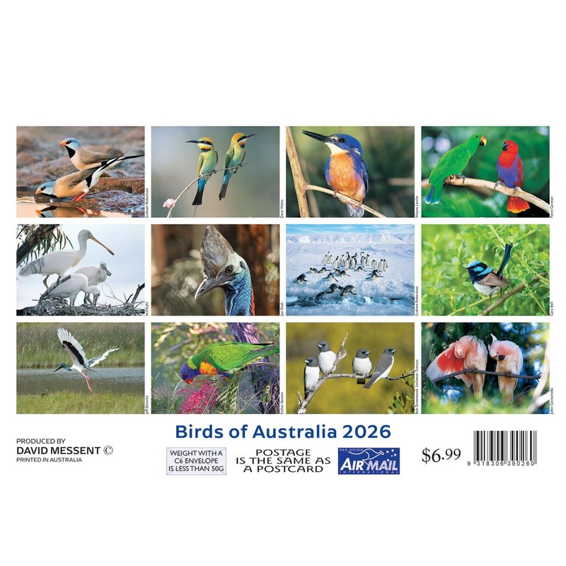 2026 Calendar David Messent Birds of Australia Mini Wall MB