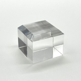 Tsukushi Science Acrylic Block Chamfered 0.9 x 0.9 x 0.8 inches (23 x 23 x 20 mm), 5 Pieces, Acrylic Base, Clear Cube, Square Shape, Transparent Base