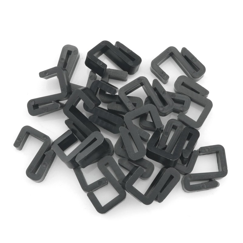 ITROLLE 20PCS Black S-Shaped Hanger Hooks - Stainless Steel Clip-on