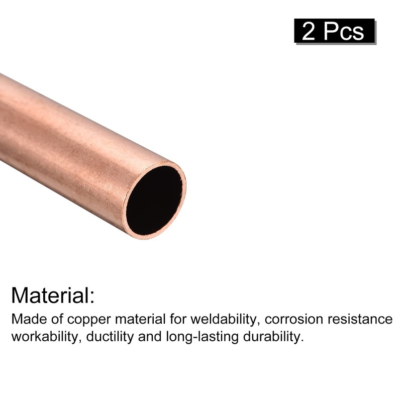 sourcing map Copper Tube, 15mm OD 1mm Wall Thickness 150mm