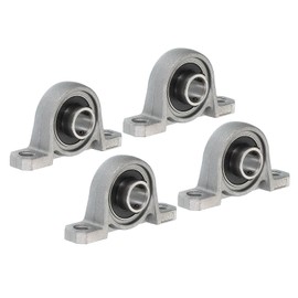 PATIKIL 7/16" / 12mm Bore Pillow Block Bearings 4 Pcs Vertical Zinc Alloy Steel Mounting Flange Pillow Block Self Aligning Insert Bearing Ball Housing for Machinery Power Agriculture
