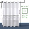 KONZENT Grey and White Boho Shower Curtain Grey Striped Hotel