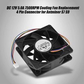 Standard Case Fan DC 12V 5.0A 7500RPM Cooling Replacement for 4 Pin Fan and Miner S19 Fan Connector or for a Miner S7 S9bi Main 3600 UL Ra Quie Compu Er S9