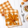 Fall Table Runner Maple Leaves Buffalo Plaid Autumn Thanksgiving Table