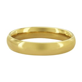 Gem Avenue Gold Plated Stainless Steel Comfort Fit 4mm Plain Wedding Band 12