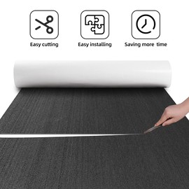 FOCEAN Boat Flooring EVA Foam Boat Decking Marine Flooring Brushed Texture Marine Mats for Boats Yacht Kayak RV 94.5"x47.2", Dark Grey with Black Back