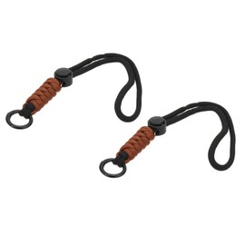 [PATIKIL] Paracord Lanyard Keychain 2PCS Cell Phone Key Chain Rope Wrist Strap Braided Strap with Spring Ring for Hanging Keys Black Brown, Black, Brown