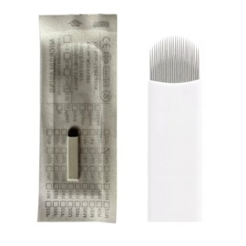 20pcs Disposable Microblading Blade U24 Nano 0.15mm Diameter U-Shaped Microblades 24u .15mm Agujas Microblading 24 Needle (U24-0.15mm)
