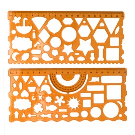 BronaGrand Plastic Templates Drawing Geometric Rulers Triangle Circle Drawing Ruler(Random Color)