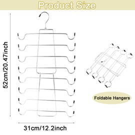 2 Pack Scarf Hanger,Leggings Hangers for Closet,360°Rotating Metal Belt Hangers for Closet,Bra Hanger Suitable Scarf,Pants,Belt,Bra,Purse