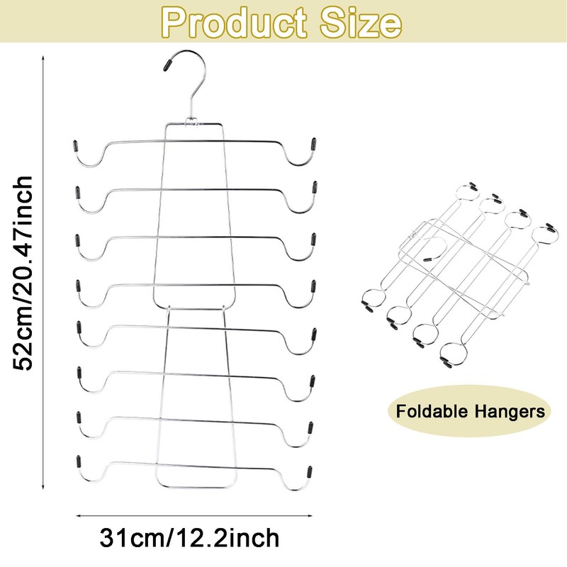 2 Pack Scarf Hanger,Leggings Hangers for Closet,360°Rotating Metal Belt Hangers