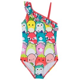 Squishmallows Children's Girls' Ruffle Swimming Costume Girls Swimming Costume Children, multicoloured, 134