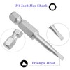 HaoTrade 5Pcs Triangle Drill Bit, Triangle Screwdriver Bit Set, 1/4"