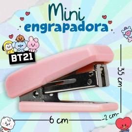 J.H. Company Set 3 Pcs Mini Engrapadora + 500 Grapas Bts Bt21 Kawai Wj237