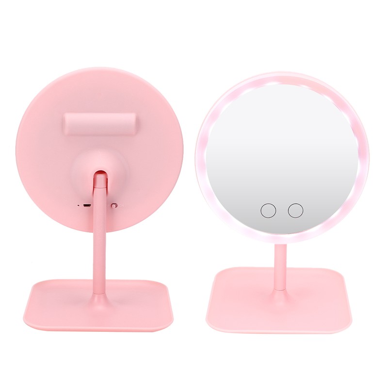 USB Charging 5 Color Light Desktop Cosmetic Mirror Adjustable LED