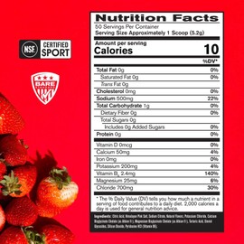BARE PERFORMANCE NUTRITION BPN Electrolytes Hydration Drink Mix | Sugar Free Electrolyte Powder | 500mg Sodium per Serving | Naturally Sweetened | Strawberry, 50 Servings
