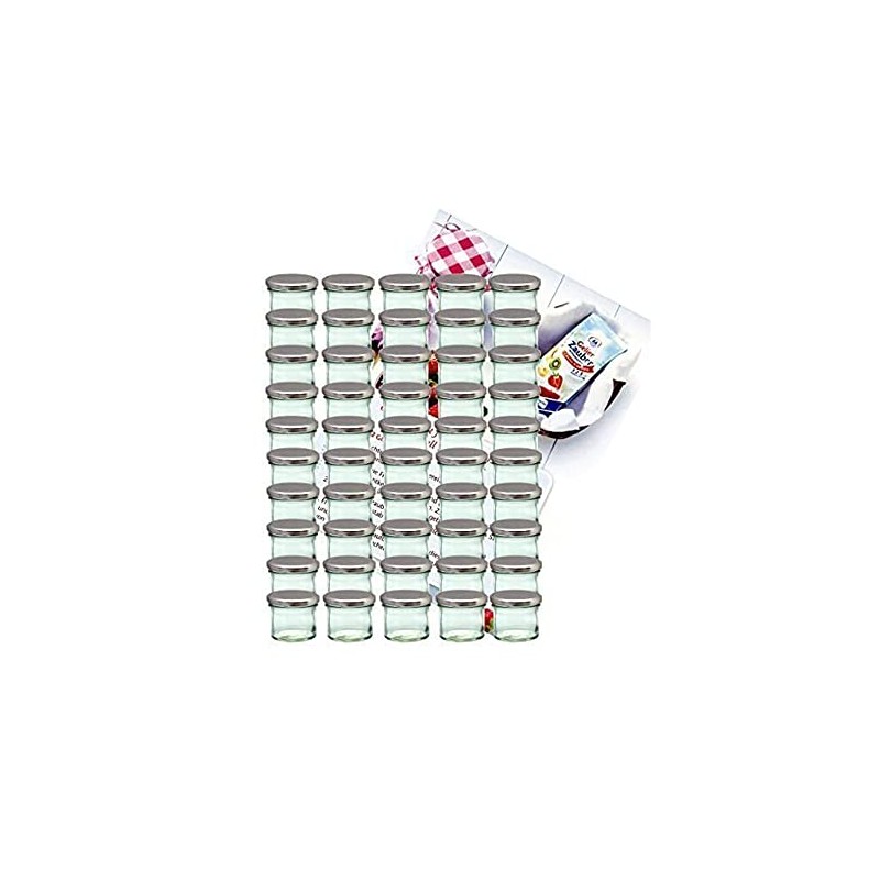 MamboCat Set of 50 Jam Jars 125 ml Preserving Jars