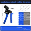 Stainless Steel Cable Tie Gun with 150 Pcs (50 Each