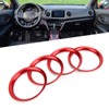4pcs Air Vent Outlet Rings Cover Trim Red Decoration Replacement