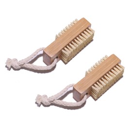 AIMALL 2pcs Bamboo Sisal Nail Brush Beech Wood Bristle Cleaning Brush, Eco-Friendly Nail Tools for Hand and Nail Care, Natural Bamboo Nail Brushes