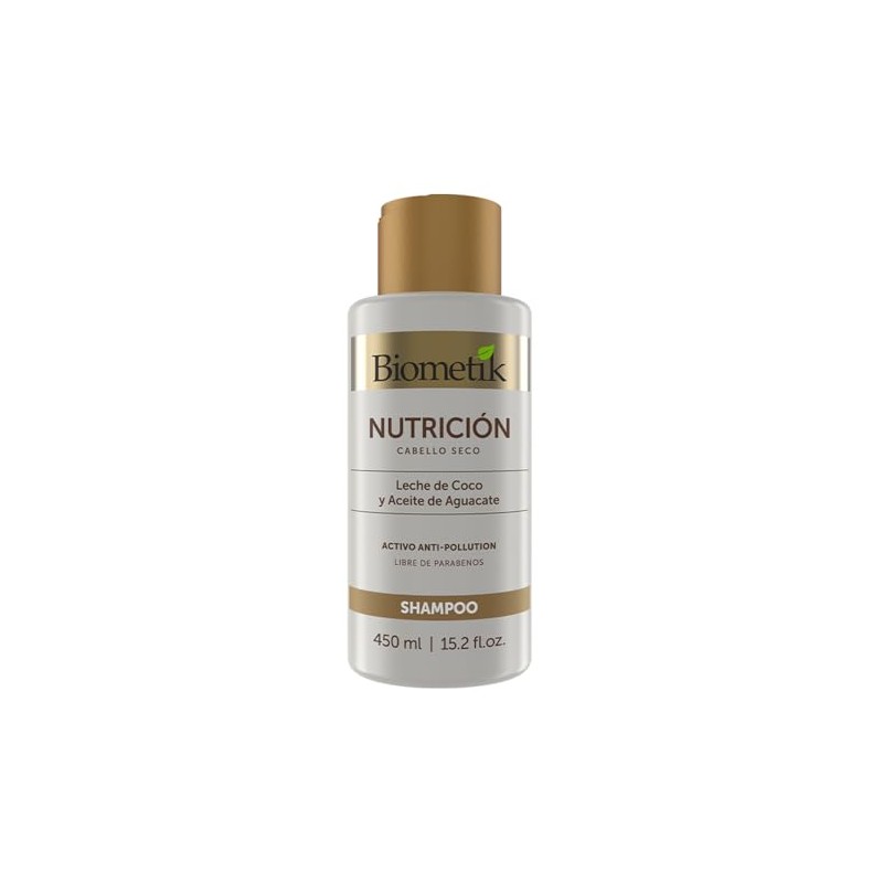 Biometik Nutrición, Shampoo para Cabello Seco y Opaco, Mayor Elasticidad