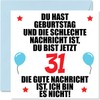 31st Birthday Card Funny for Wife Man Her Him -