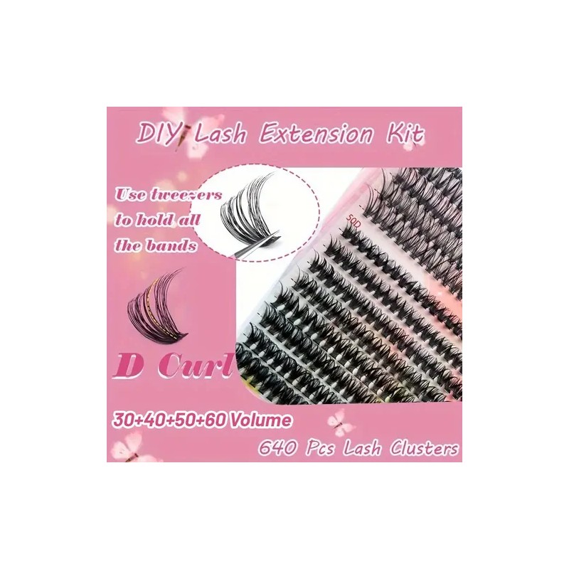 804 Extensiones De Pestañas Postizas Kit Maquillaje Completo