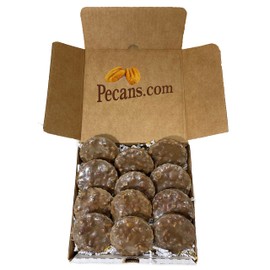 Pecans.com Texas Pecan Praline Candy Sweetened with Splenda Brown Sugar Blend 1 dozen- Sealed Indvidually- 2oz Serving- HAS 4 TOTAL CARBS- Keto Friendly-Gluten Free