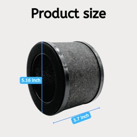 Nispira TZ-K1 MK01 MK06 3-in-1 True HEPA Activated Carbon Filter Replacement for ToLife TZ-K1 AROEVE Air Purifier 2 pack
