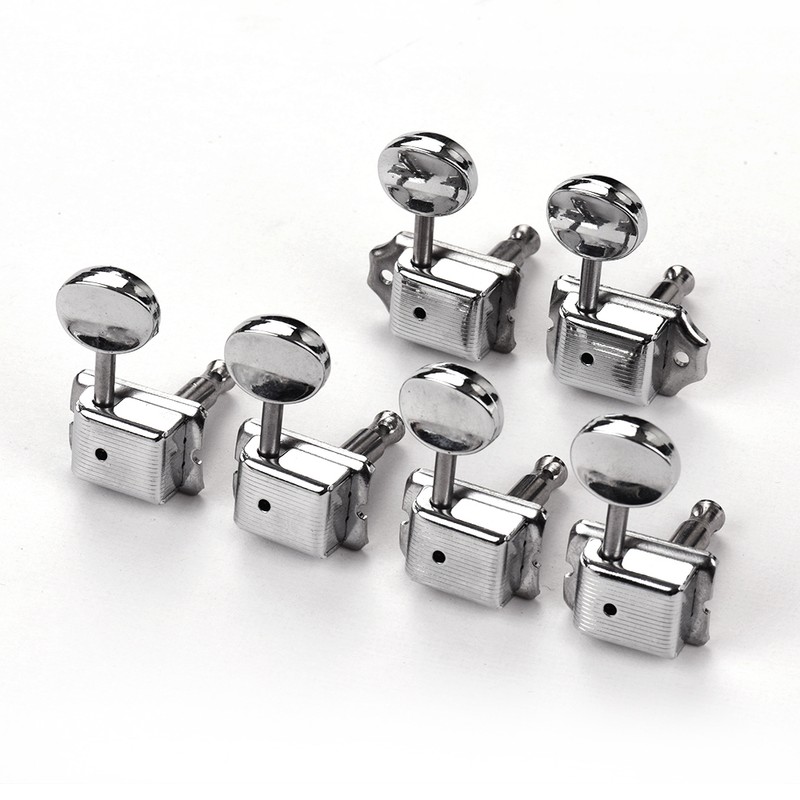 6 In-Line Semi-Closed Guitar Locking Tuners Tuning Pegs Machines Heads